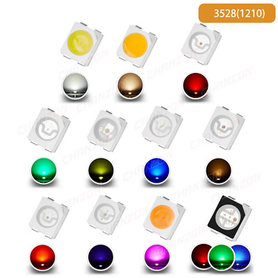 100PCS 0402 0603 0805 1206 3535 3528 5730 SMD LED Diode White Red Green RGB UV 