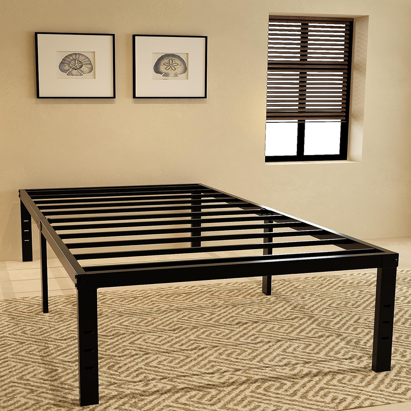 14-Inch High Metal Platform Bed Frame,Max 2000Lbs Heavy Duty Metal Slat Support,