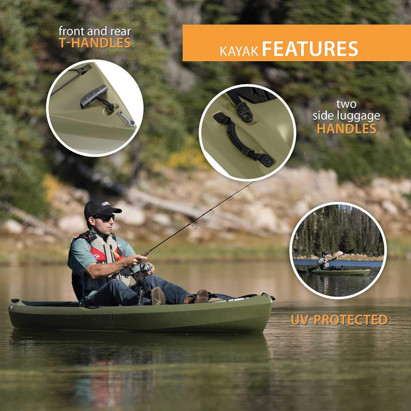 Tamarack Angler Sit-On-Top Kayak, Olive, 120"