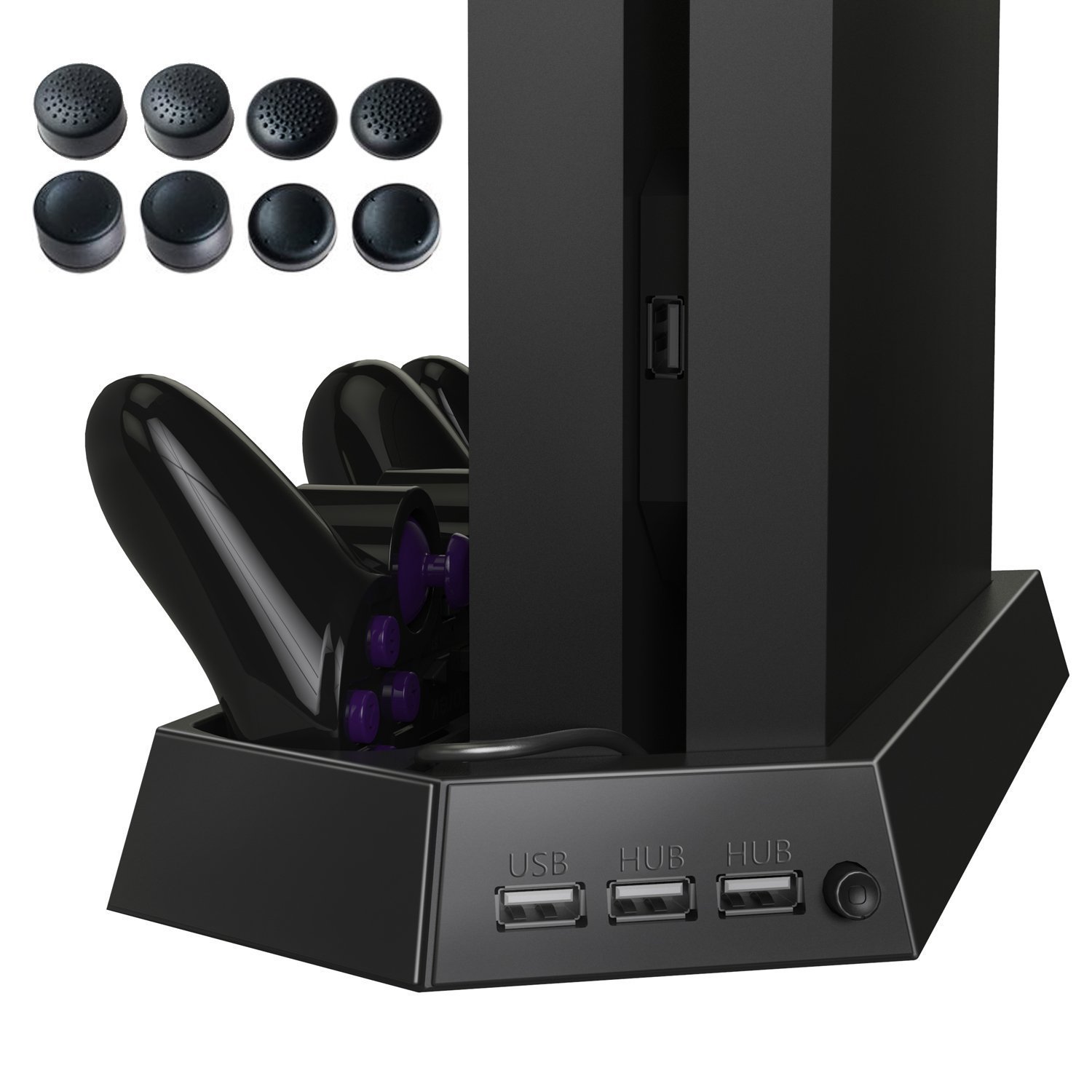プレイステーション4 PS4 Vertical Stand w/ Cooling Fan Charger Multi functional