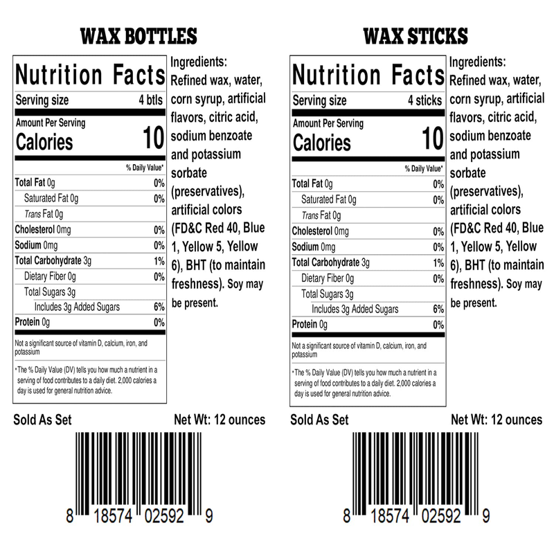 Nik L Nip Candy Wax - Christmas Stocking Stuffer for Kids - Wax Bottles & Candy