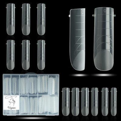 120 Pcs Poly Extension Gel Dual Nail Forms Nail Molds with Scale Builder Coffin 