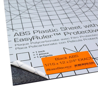 ABS Plastic Sheet 3-Pack 12'' X 24'' X 0.0625'' (1/16'') 3 Pack, Black Haircell, Fo