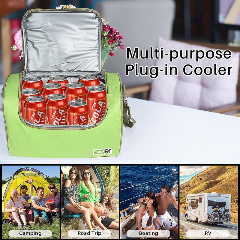 Ecoer Electric Car Cooler Bag, 12V Thermoelectric Cooler Plug in for Vehicles, P