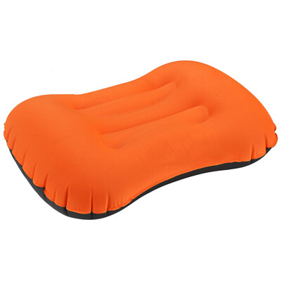 Air Pillow Inflatable Cushion Portable Head Rest Compact Travel Camping w/ Pouch