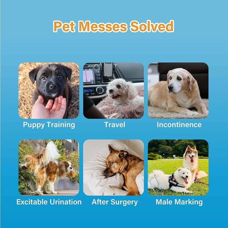 50 Pack Waist Disposable Dog Diapers Male Wraps Belly Bands Pet Soft All Sizes ✅