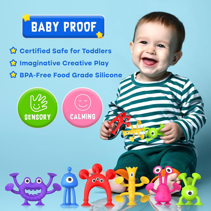 Baby Bath Toys Suction Toy: Sensory Suction Bath Toys for Toddlers, Kids Suction