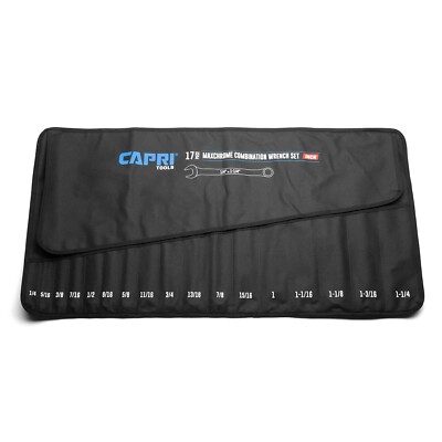 Capri Tools Wrench Roll Up Pouch, SAE, 17 Pockets