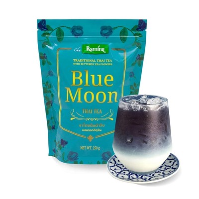 Raming Blue Moon Thai Tea Organic Loose tea Butterfly Pea Flower Beverage Bakery