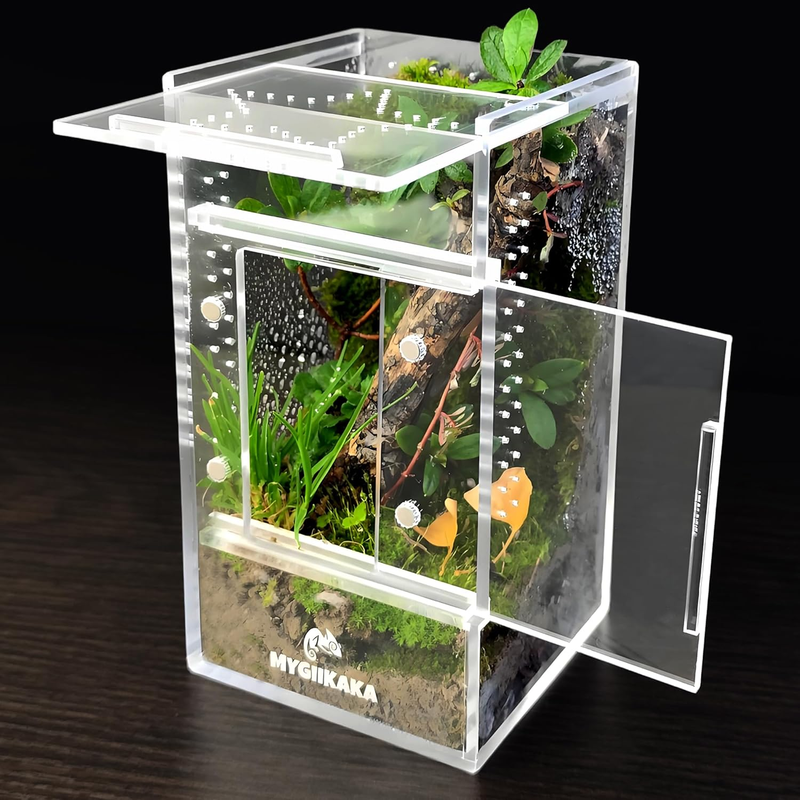 MYGIIKAKA Jumping Spider Enclosure Accessories, Tarantula Spider Box, Bug Cage,