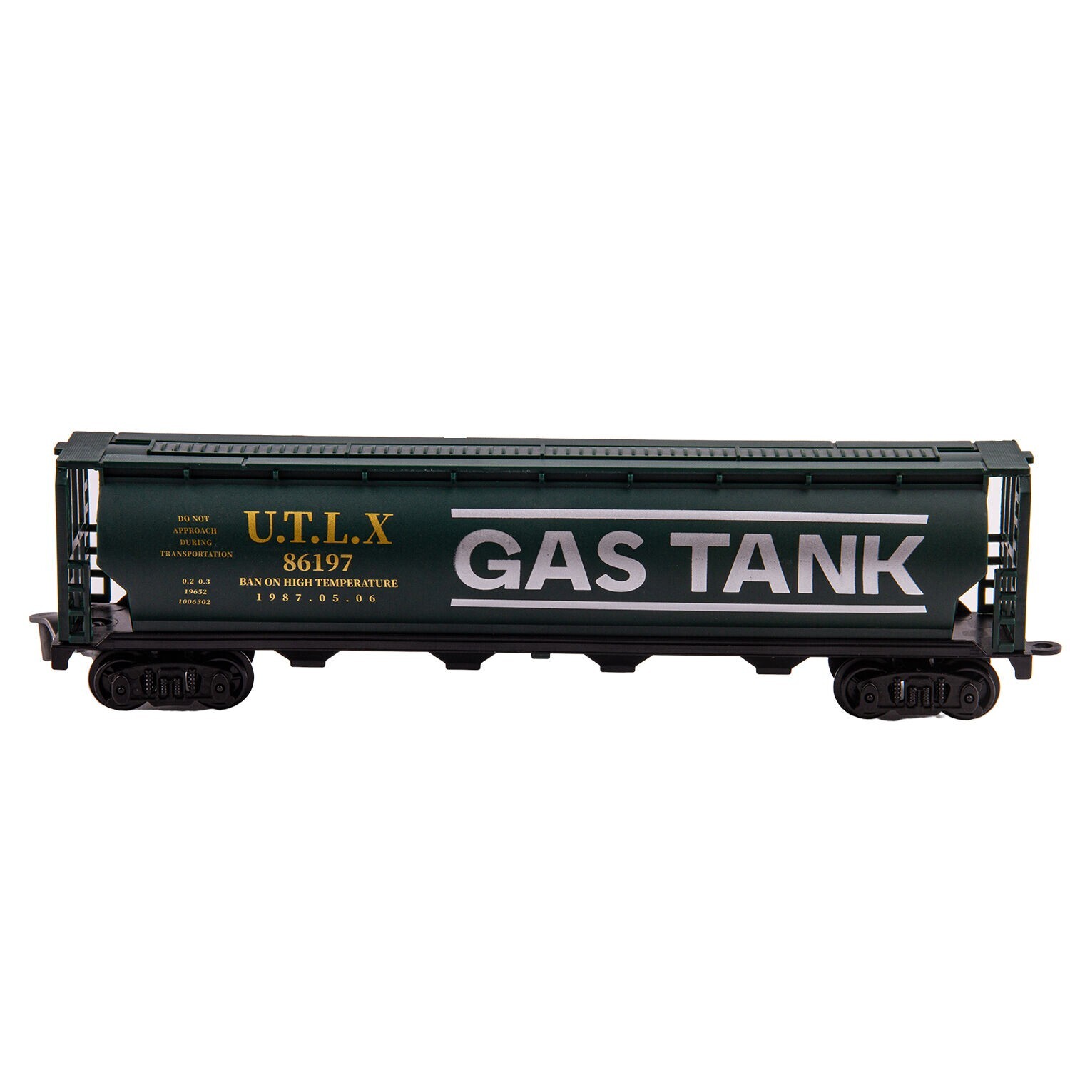 Retro Railroad Train Set with Sound Light Steam Train Locomotive Gas Tank Round