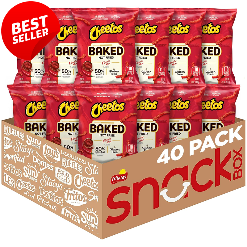 Cheetos Baked Flamin Hot Crunchy Snacks 0.87oz 40 Pack - US