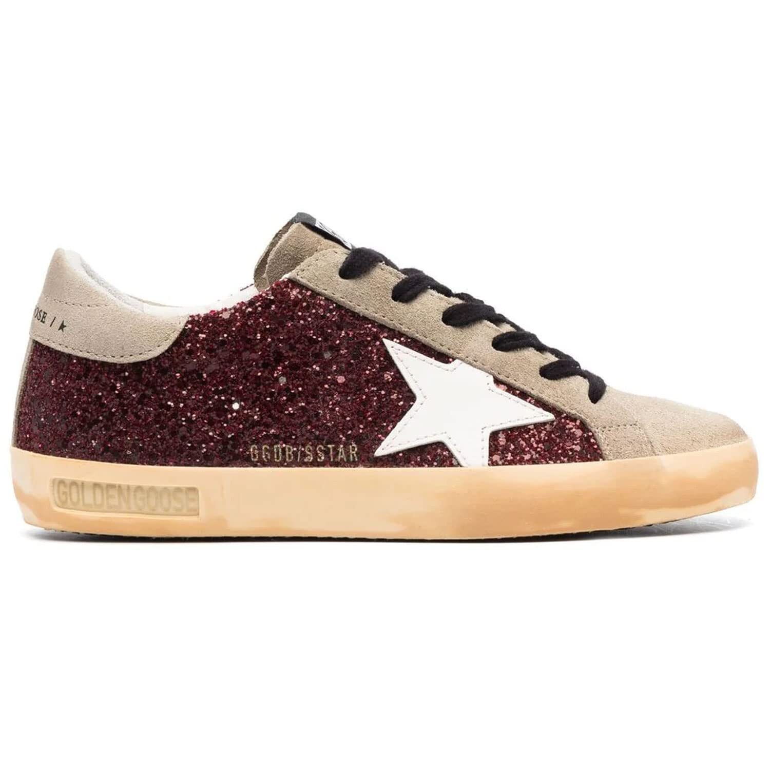 タグつき未使用GOLDEN GOOSE PANTS ベージュサイズ34 Golden Goose - Super-Star White Dot Star & Tan Heel Sneaker