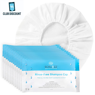 Scrubzz Shampoo Caps No Rinse for Elderly and Bedridden Patients, Rinse Free Sha