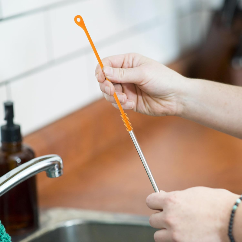 2pcs Silicone Straw Brush, 9.5in Straw Cleaner Brush Extra Long Cleaning Brushes