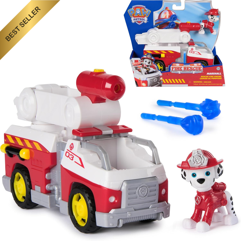 Fire Rescue Marshall Fire Engine Action Figure Projectile Launcher Toy Truck 3+