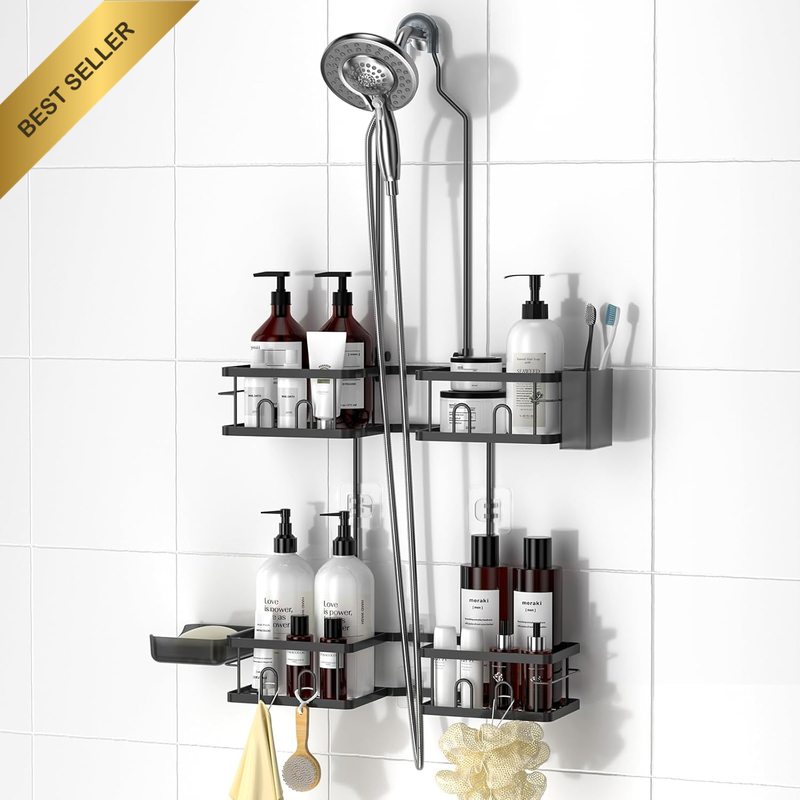 Adjustable Shower Caddy Hanging Rustproof Shower Caddy for Handheld Showerheads,
