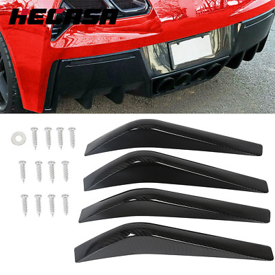 For Corvette C7 14-19 Rear Bumper Lower Air Diffuser Fins Carbon Fiber Look