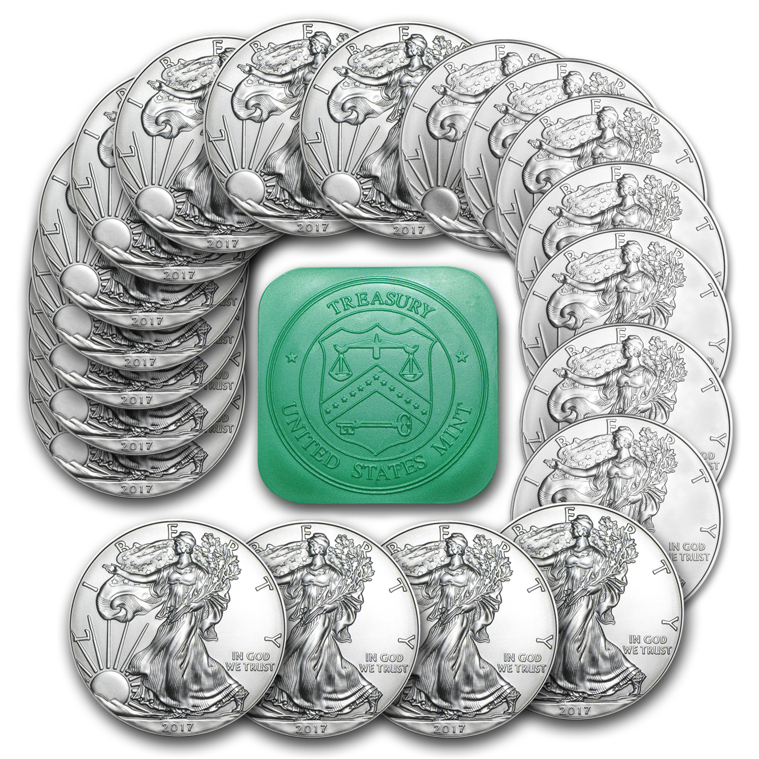 2017 1 Oz Silver American Eagle Bu (Lot, Roll, Tube Of 20) - Sku #117462