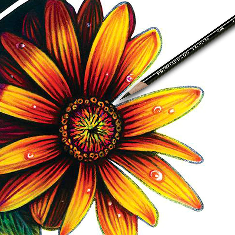 Premier Colored Pencils, Black Lead/Black Barrels, 12/Pk (3363)