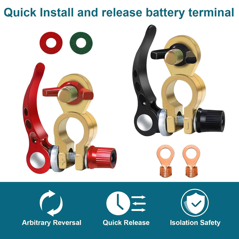 2 PCS Battery Terminals, Connectors, Quick Release Battery Terminal For Cars