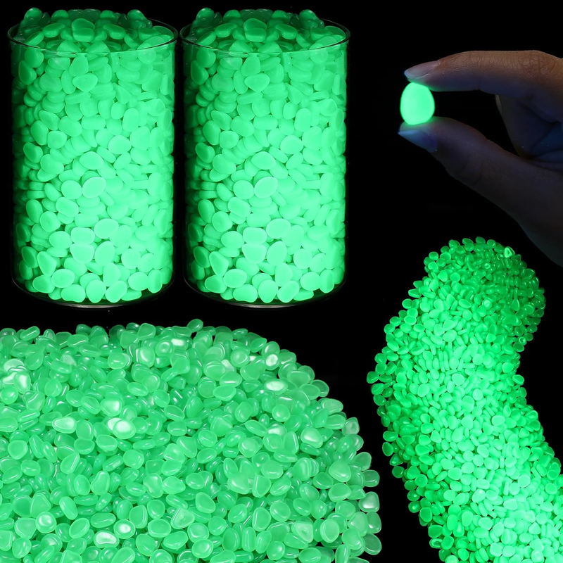 12000 Pcs Glow in the Dark Rocks Glow in the Dark Stones Glowing Rocks for Garden Outdoor Glowing Fish Tank Pebbles Luminous Stone for Outdoor Yard Patio Aquarium Landscaping (Green)