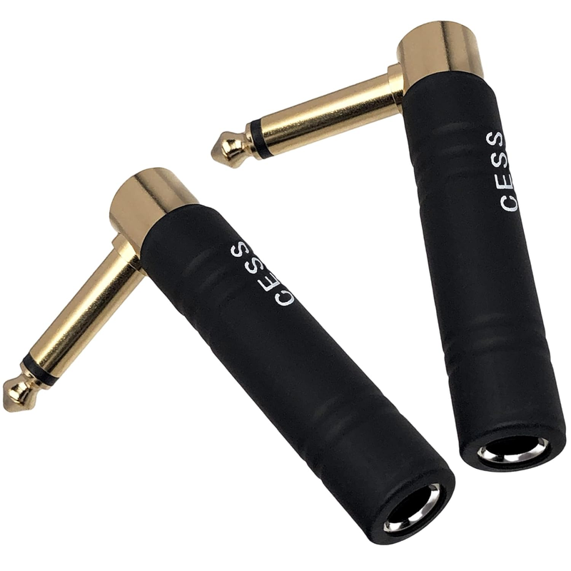 CNCESS CESS-190 Guitar Plug Adapter Right Angle 1/4 Inch TS Female to 1/4 Inch T