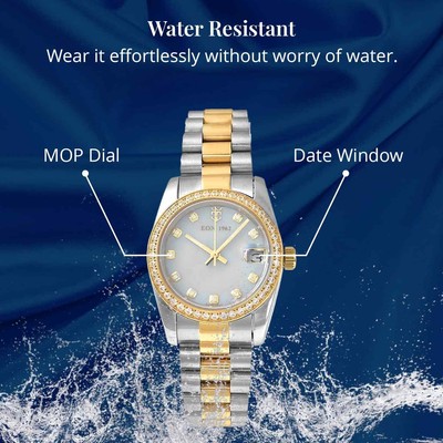 Pre-owned River Eon 1962 Made White Zirconia From Swarovski Watch For Steel Ear Fork Gifts In Silver