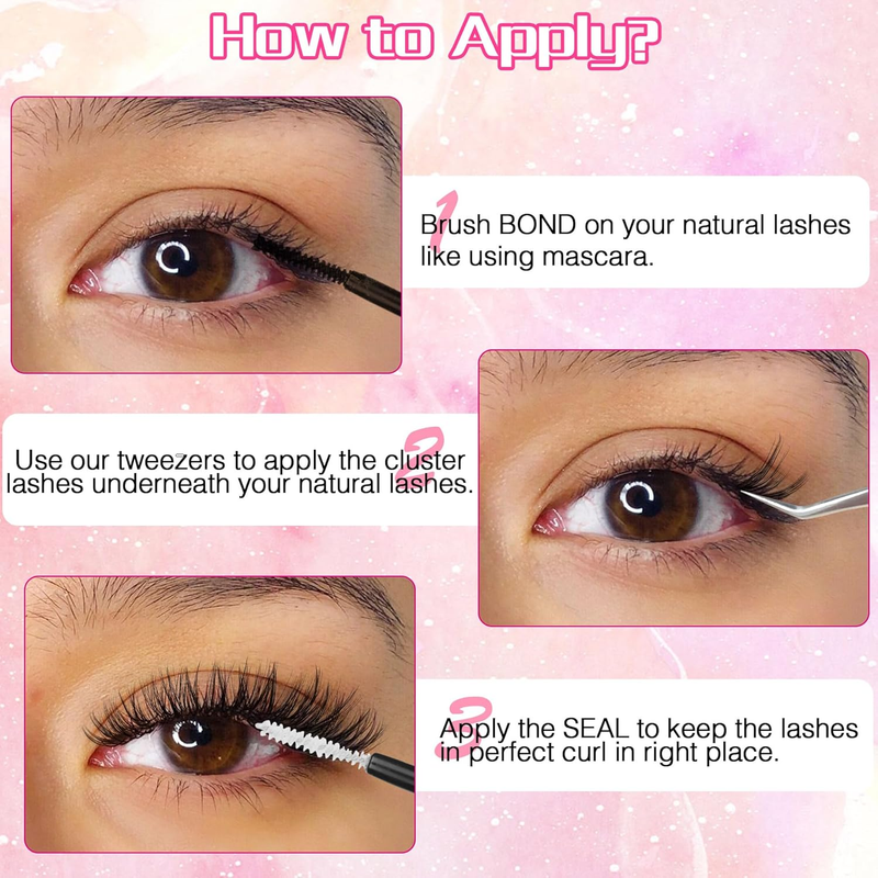 Lash Extension Kit 240 pcs Lash Clusters Eyelash Extension Kit, 30D40D Individua