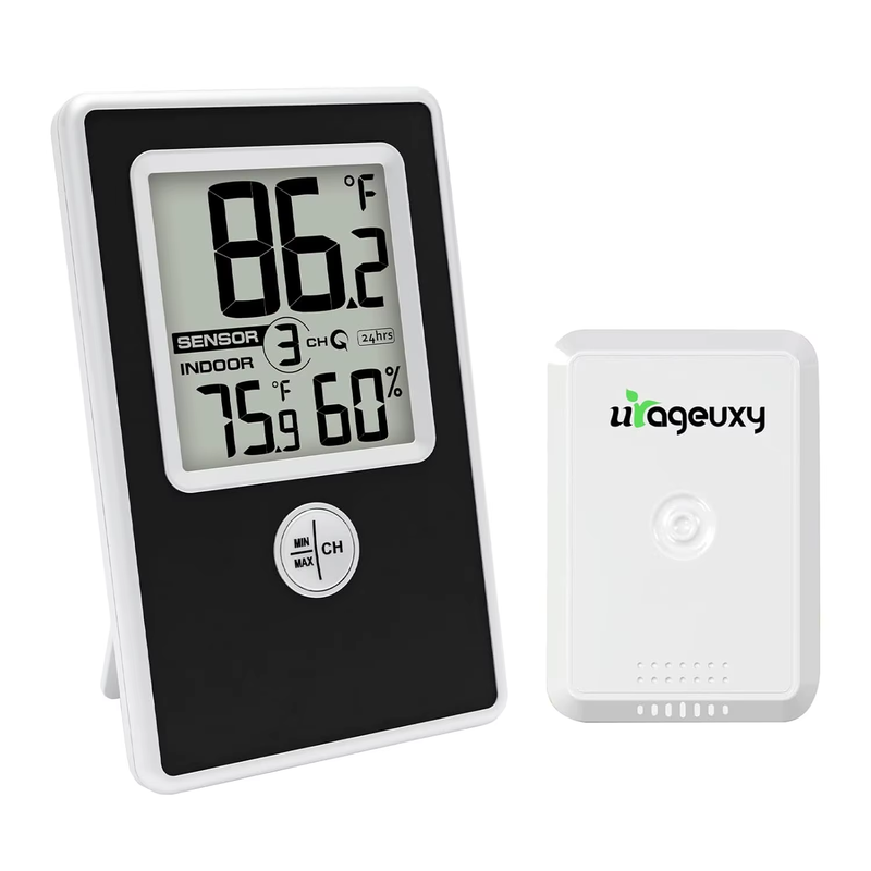 Digital Thermometer Hygrometer Wireless Temperature Humidity Monitor with Remote
