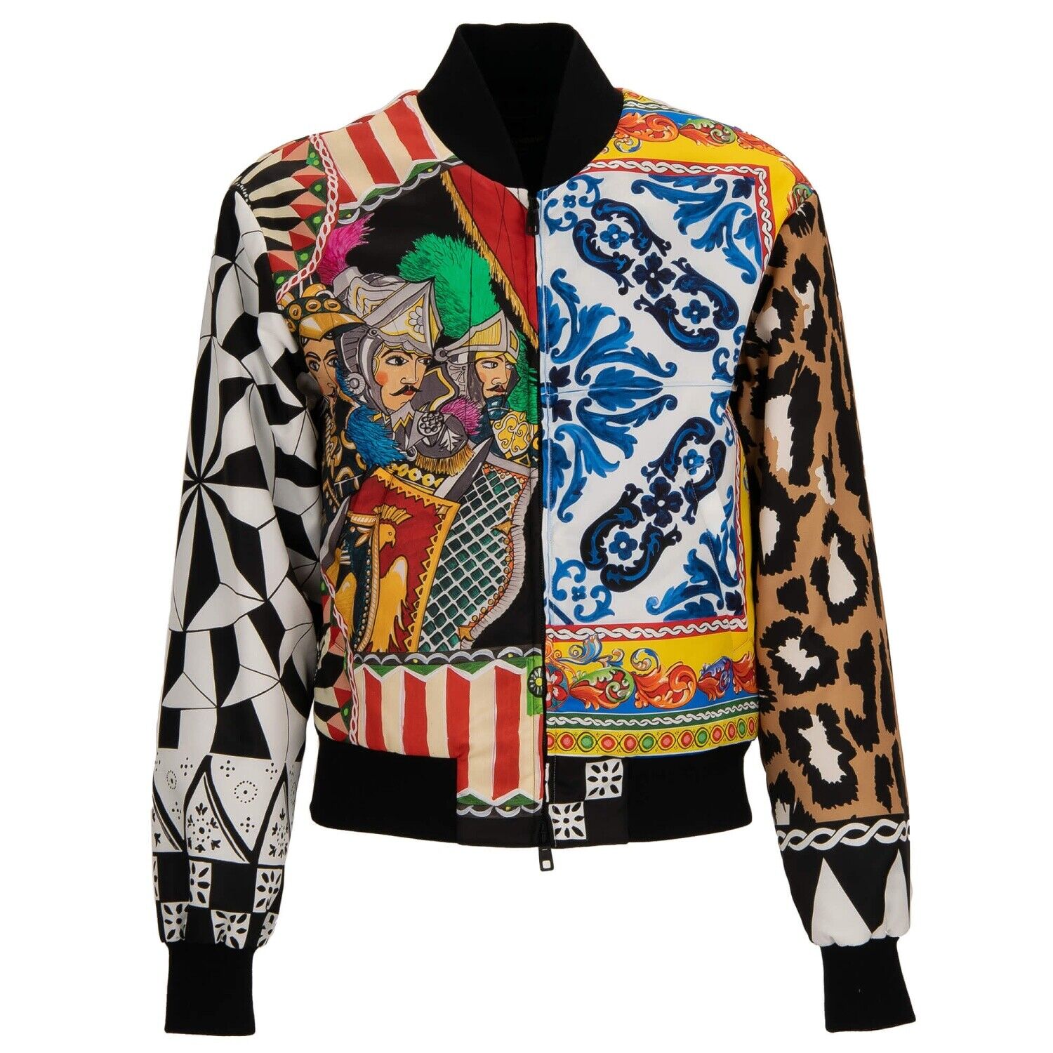 DOLCE & GABBANA Carretto Majolica Leopard Puffer Bomber DOLCE & GABBANA Carretto Majolica Leopard Puffer Bomber