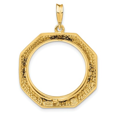 Pre-owned Jewelry Stores Network 1982-now Us $5 Commemorative Prong Set Octagonal Coin Bezel In 14k Gold