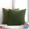 Pack of 2 Olive Green Corduroy Decorative Throw Pillow Covers 12x20 Inch Striped Cushion Covers Cozy Boho Pillowcase Farmhouse Home Decor Soft Accent Cushion Case for Couch Sofa Bed 30x50 cm