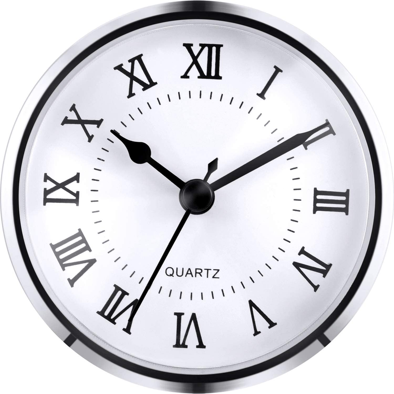 Hicarer 3-1/2 Inch (90 Mm) Quartz Clock Fit-Up/Insert with Roman Numeral, Quartz