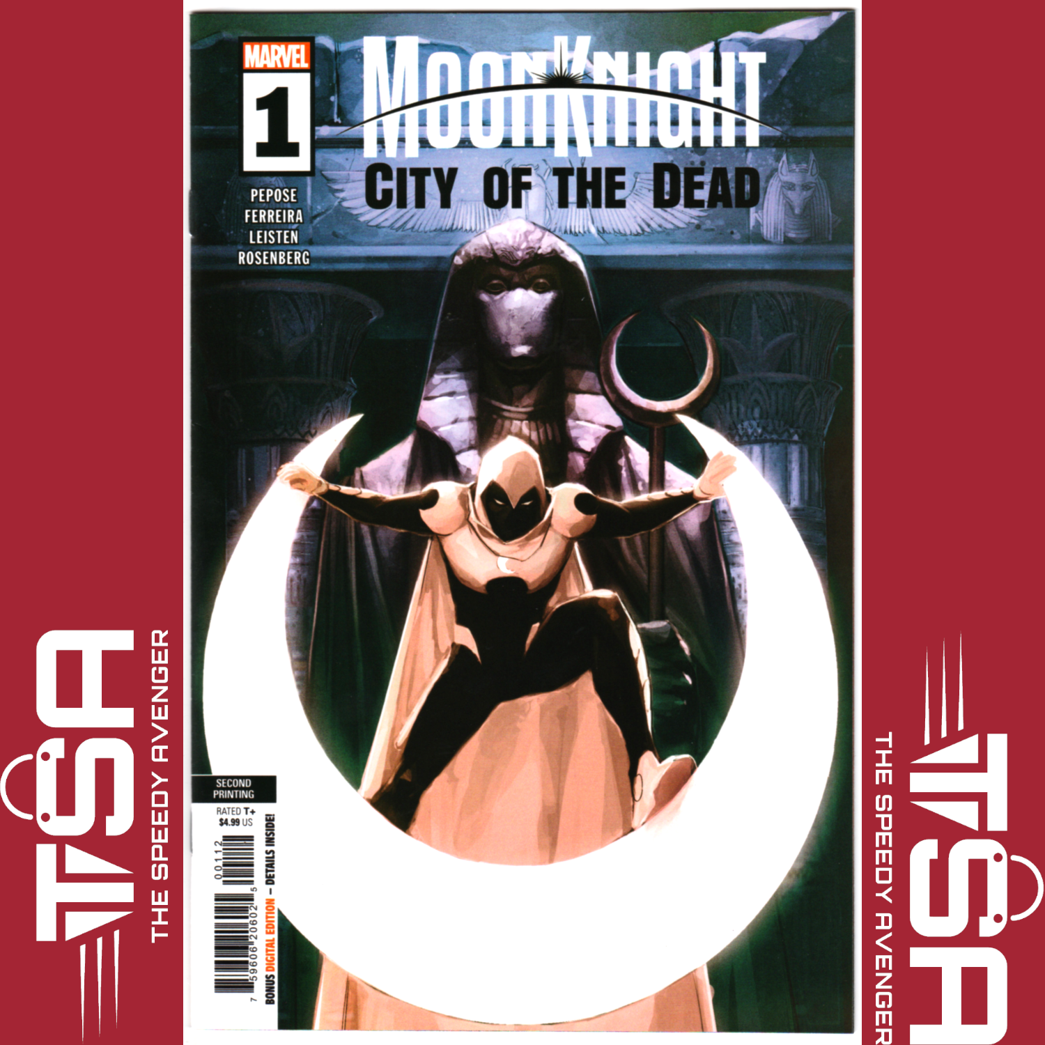 MOON KNIGHT CITY OF THE DEAD #1 Rod Reis 2nd Printing Variant Scarlet Scarab