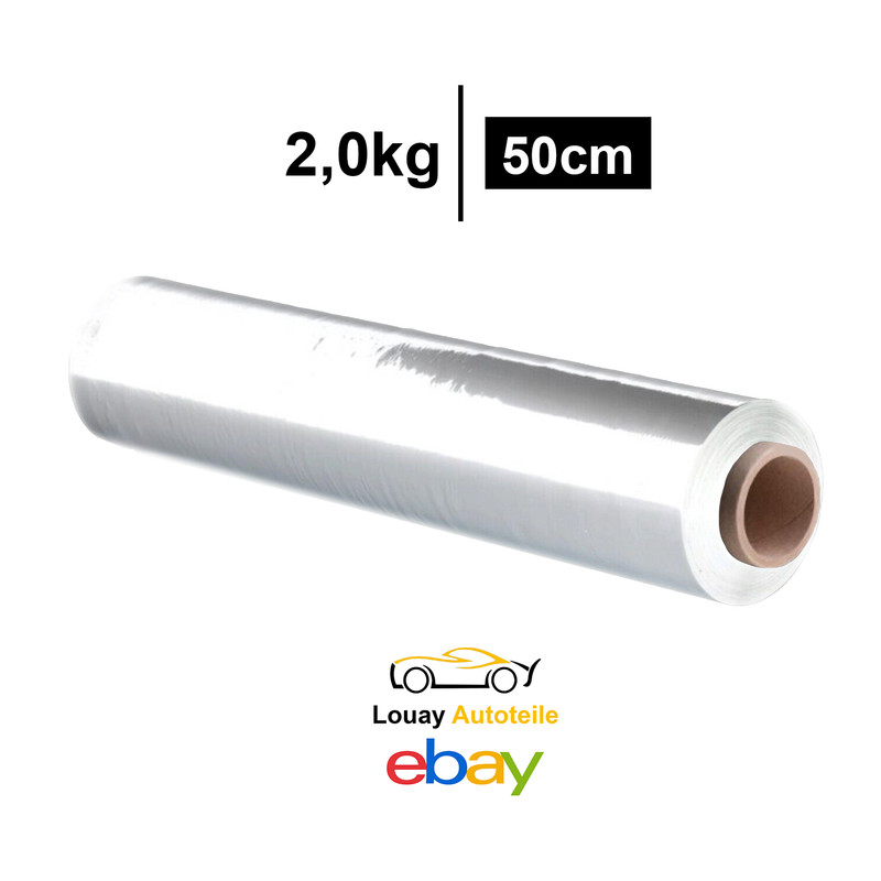 1x Rolle Stretchfolie Durchsichtig Palettenfolie 50cm Verpackungsfolie 2kg