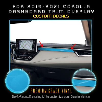 For 2019-2021 Toyota Corolla Interior Dashboard Trim Overlay Decal - Gloss Vinyl