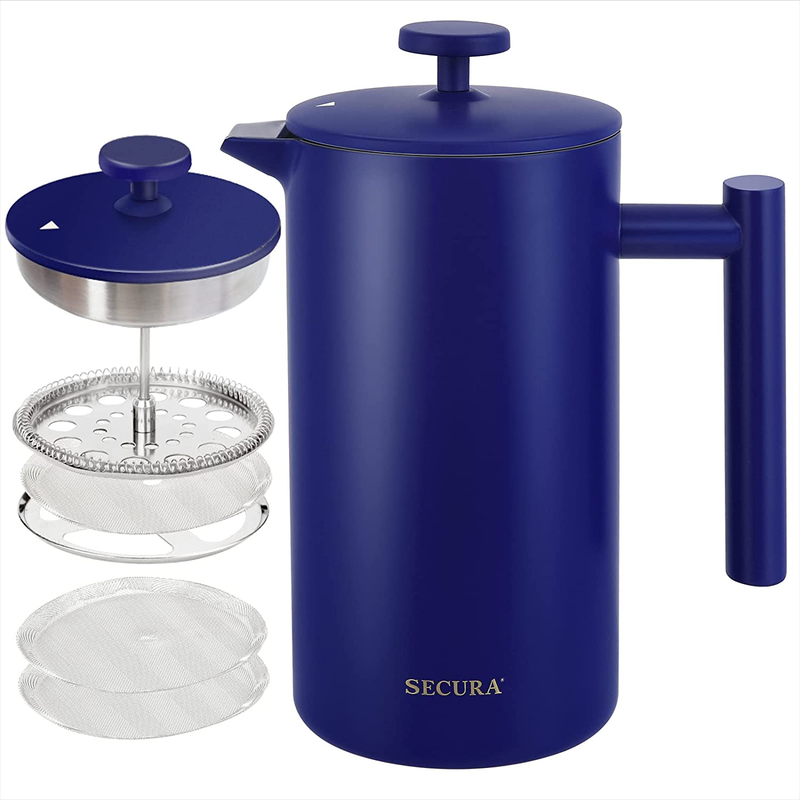 Coffee Maker, Double-wall 304 Grade Stainless Steel Coffee P