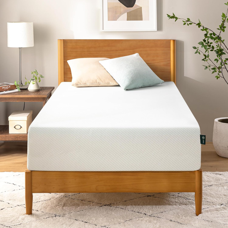 Zinus 10 Inch Green Tea Memory Foam Mattress [New Version], Fiberglass Free, Med