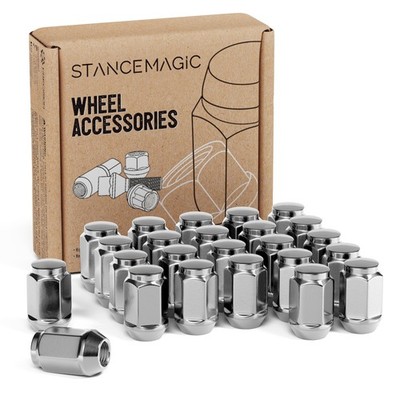 20) Open 14x1.5 Lug Nuts - Acorn Bulge Conical Seat, 19mm or