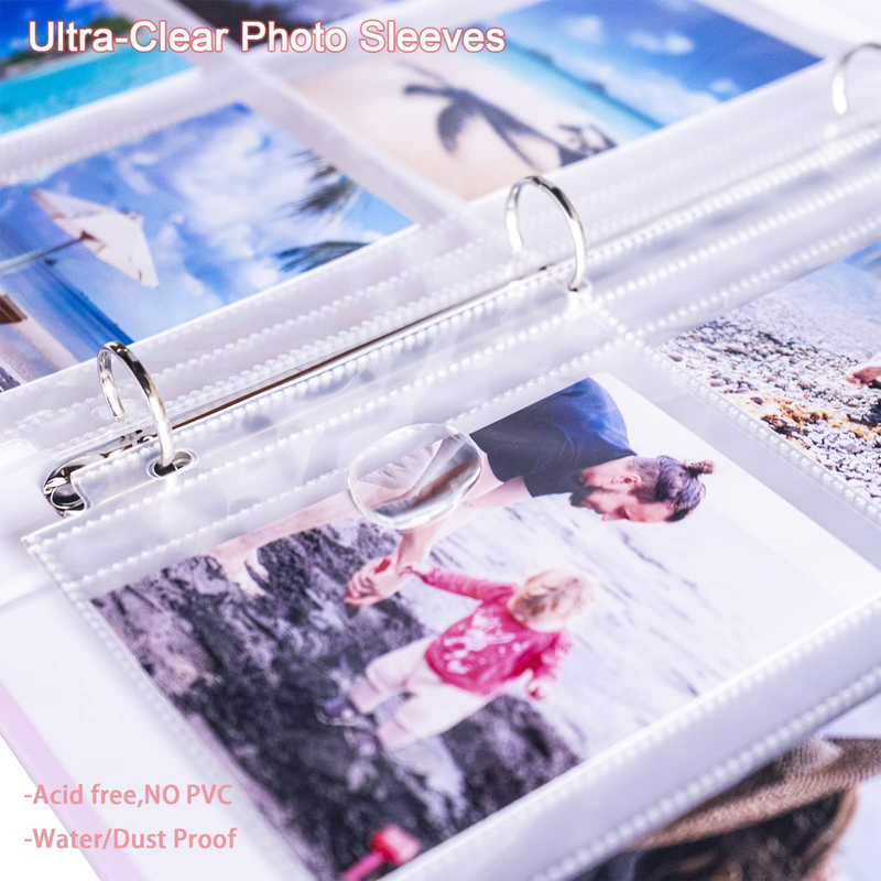 30 Pack 3.5X5" Photo Album Refill Pages for 3 Ring Binder,Ultra-Clear Photo Slee