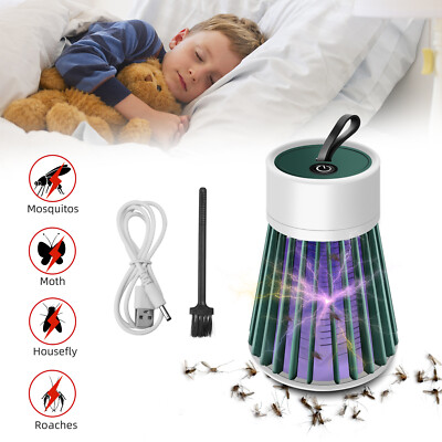 1~2 USB Rechargeable Bug Zapper LED Light Mosquito Killer Trap Pest Control Lamp