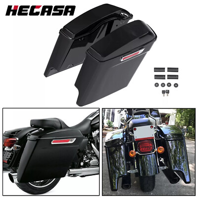 5'' Stretched Extended Hard Saddlebags Bags For Harley Touring Street Glide 93-13