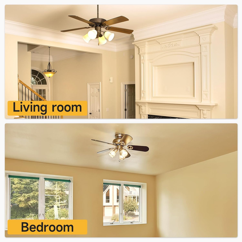 8-Pack Ceiling Fan Light Bulbs, Warm White 2700K, 120V 40W Equivalent, Small Bas