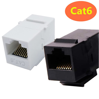 2pcs CAT6 RJ45 Keystone Female Coupler UTP Insert Adapter Port Wall Plate Outlet