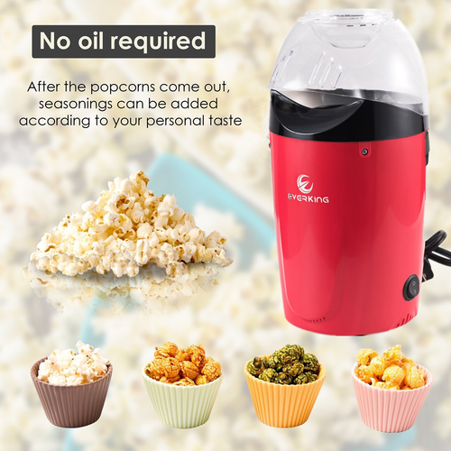 E EVERKING Popcorn Machine, Popcorn Maker, 1200W Power Hot Air Popcorn Popper No