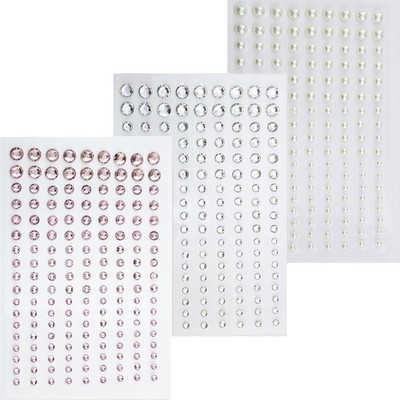 YUDANSI Self Adhesive Face Gems Temporary Tattoos, Diamond Pearl Fake Tattoos S