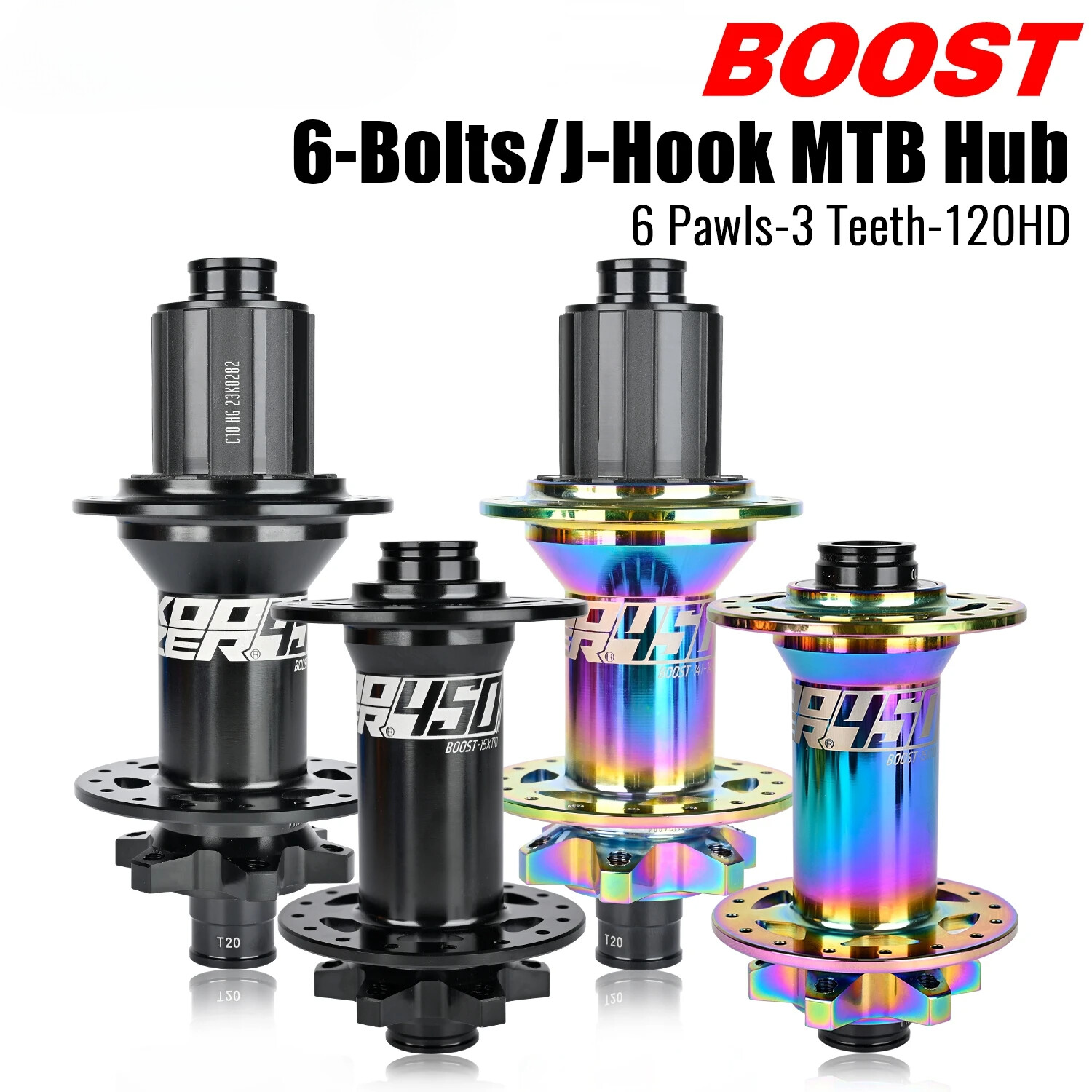 Thru Axle BOOST Mountain Bicycle 6 Pawls 120HD Hub 28 32