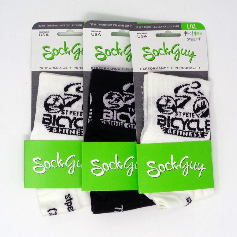 3 Pack Sock Guy Performance Cycling Socks for Men or Women - Bike Shop Branded
