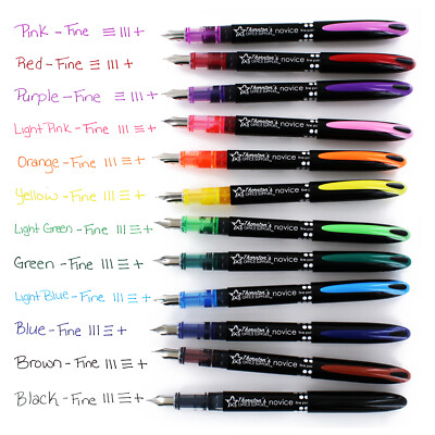 12 Thornton's Office Supplies  Disposable Fountain Pens Medium Point, Assorted